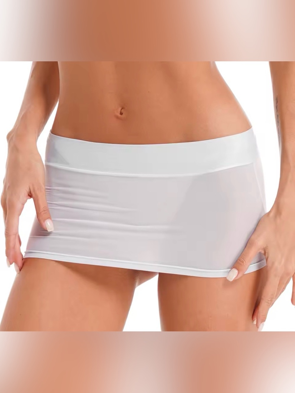 Micro Mini Hip Skirt Sheer Miniskirt Low Rise Bodycon Short Y2K Stripper New